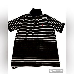 Boys sz 14-16 Polo Ralph Lauren navy striped performance shirt
